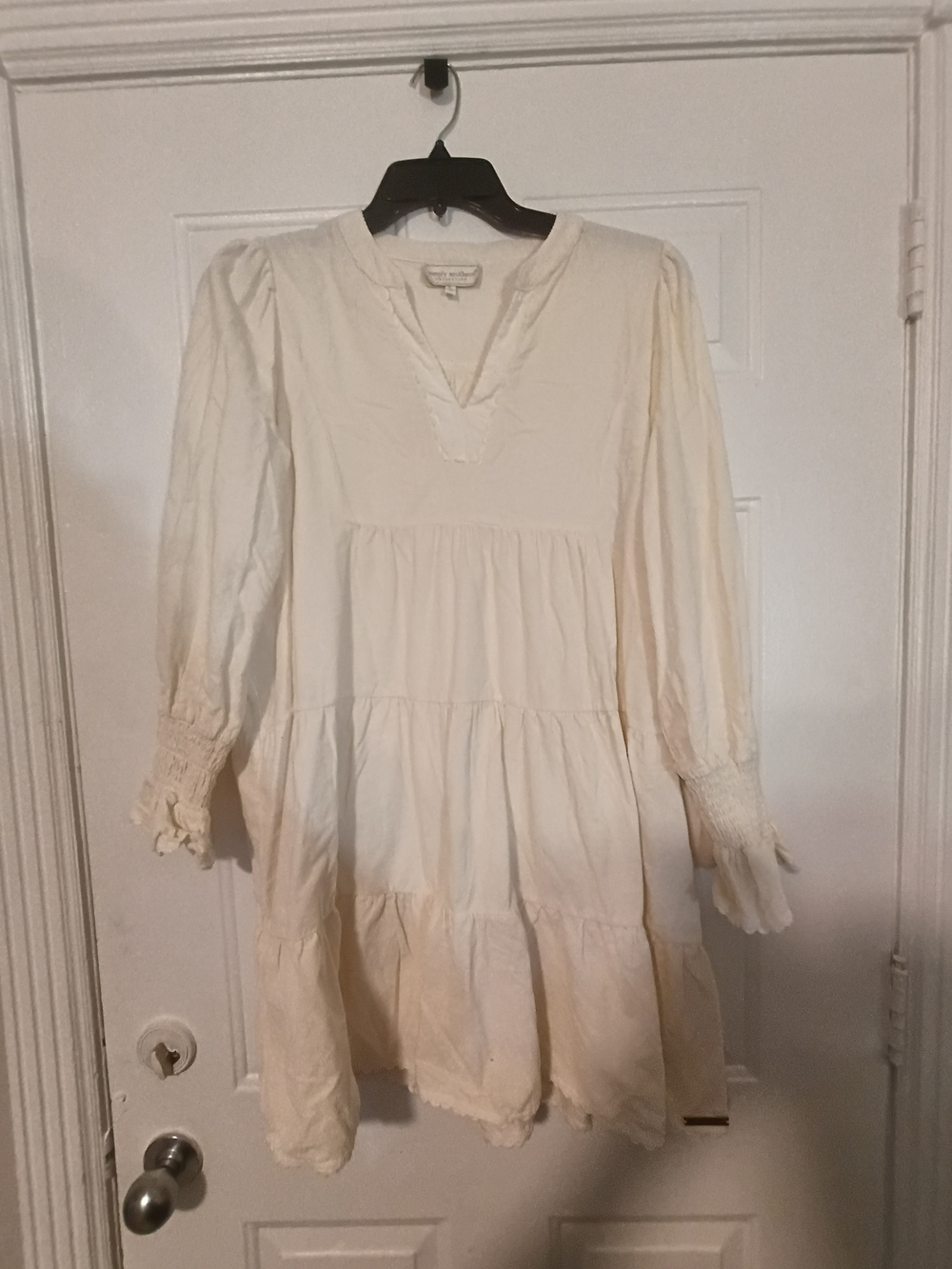Simply Southern Cream Tiered Long-Sleeve Dress